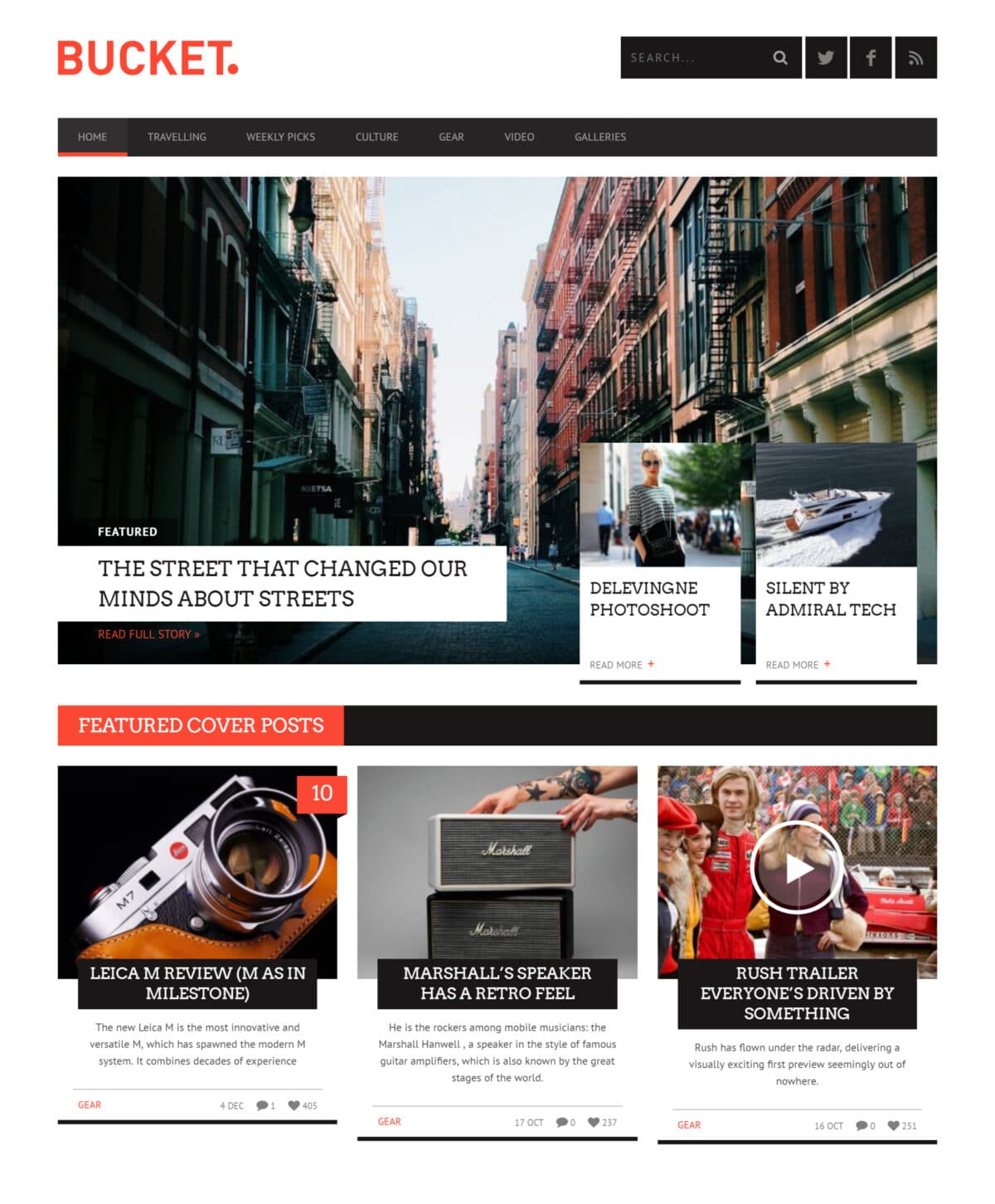 Bucket news WordPress theme Desktop View