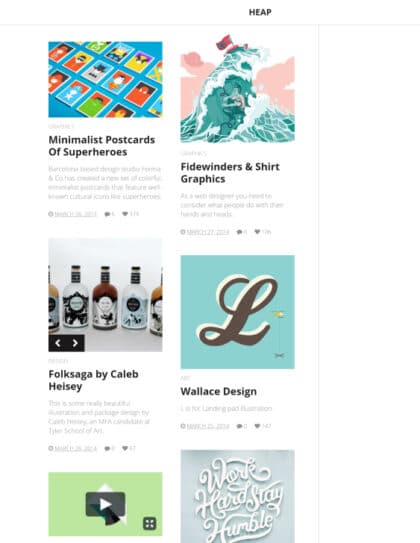 Heap simple blogging WordPress theme Tablet View