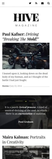 Mobile Responsive View for Hive Lite a free lifestyle blog WordPress theme