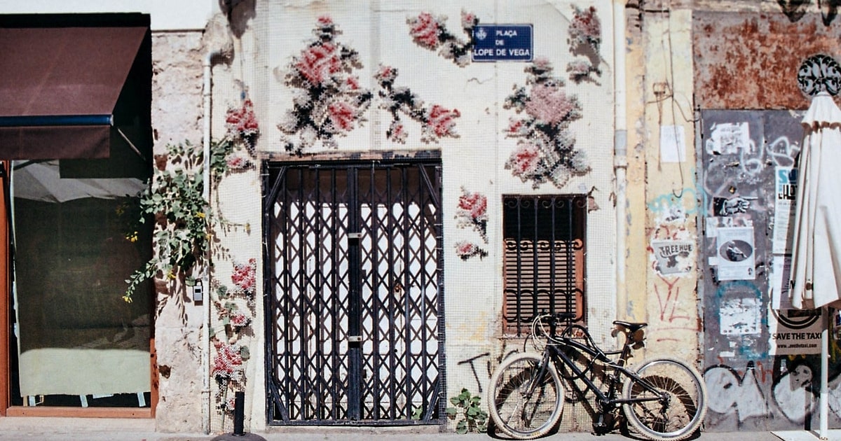 image of a bike in from of a building