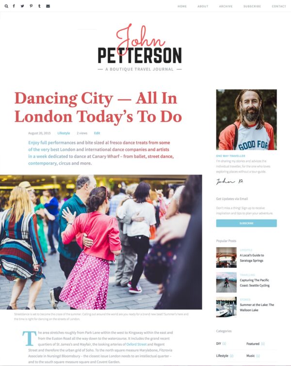Desktop view for Jason Lite a free editorial WordPress theme