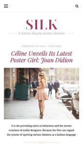 Mobile Responsive View for Silk Lite a free fashion blog WordPress theme