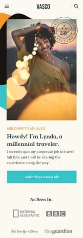 Vasco a travel blog WordPress theme Mobile Responsive