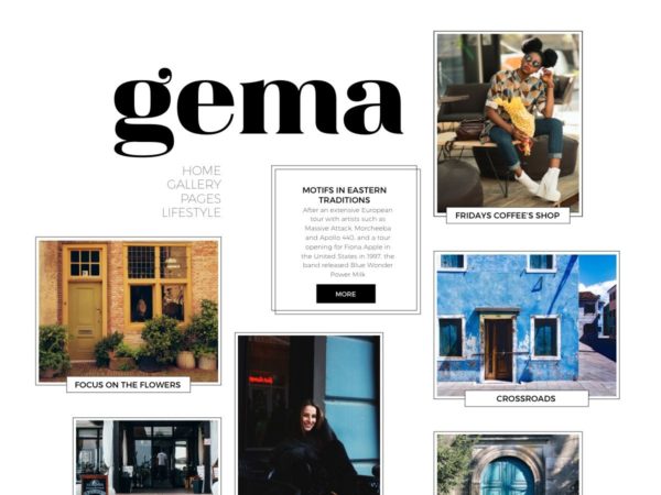 Desktop view for Gema Lite a free personal blogging WordPress theme