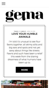 Mobile Responsive View for Gema Lite a free personal blog WordPress theme