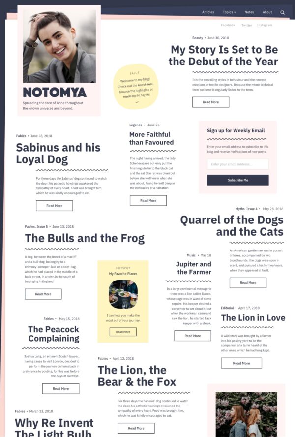 desktop view for Noto Lite a free WordPress theme for writers