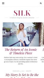 Silk a fashion blog WordPress theme Mobile Responsive